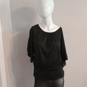 Nwt by & by Black Women's Blouse with Subtle Sparkle Size Large